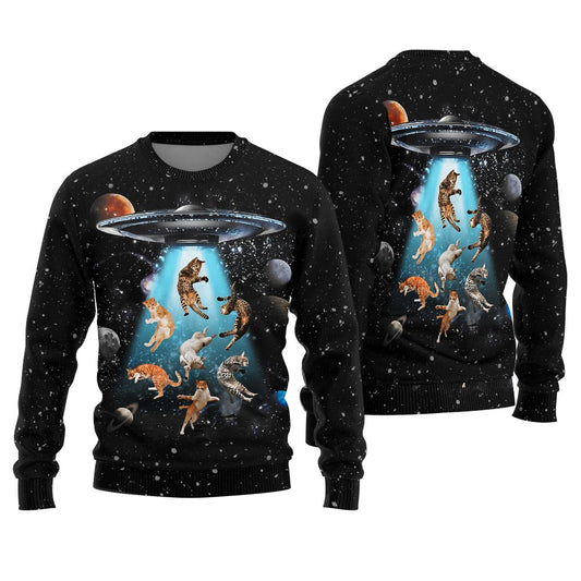 Cats in Space Ugly Christmas Sweater