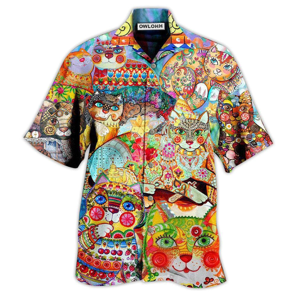 Hawaiian Shirt / Adults / S Cat Cute Colorful - Hawaiian Shirt 