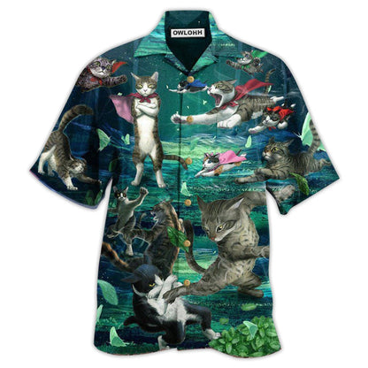 Hawaiian Shirt / Adults / S Cat Epic Fight - Hawaiian Shirt 