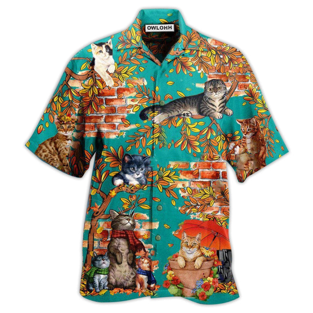 Hawaiian Shirt / Adults / S Cat In A Windy Day - Hawaiian Shirt 