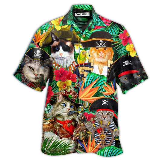Hawaiian Shirt / Adults / S Cat It's Pirate Life For Me - Hawaiian Shirt 