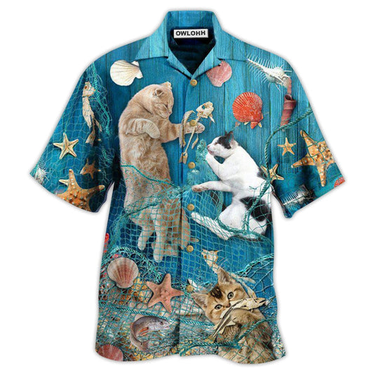 Hawaiian Shirt / Adults / S Cat Lazy On Beach - Hawaiian Shirt 