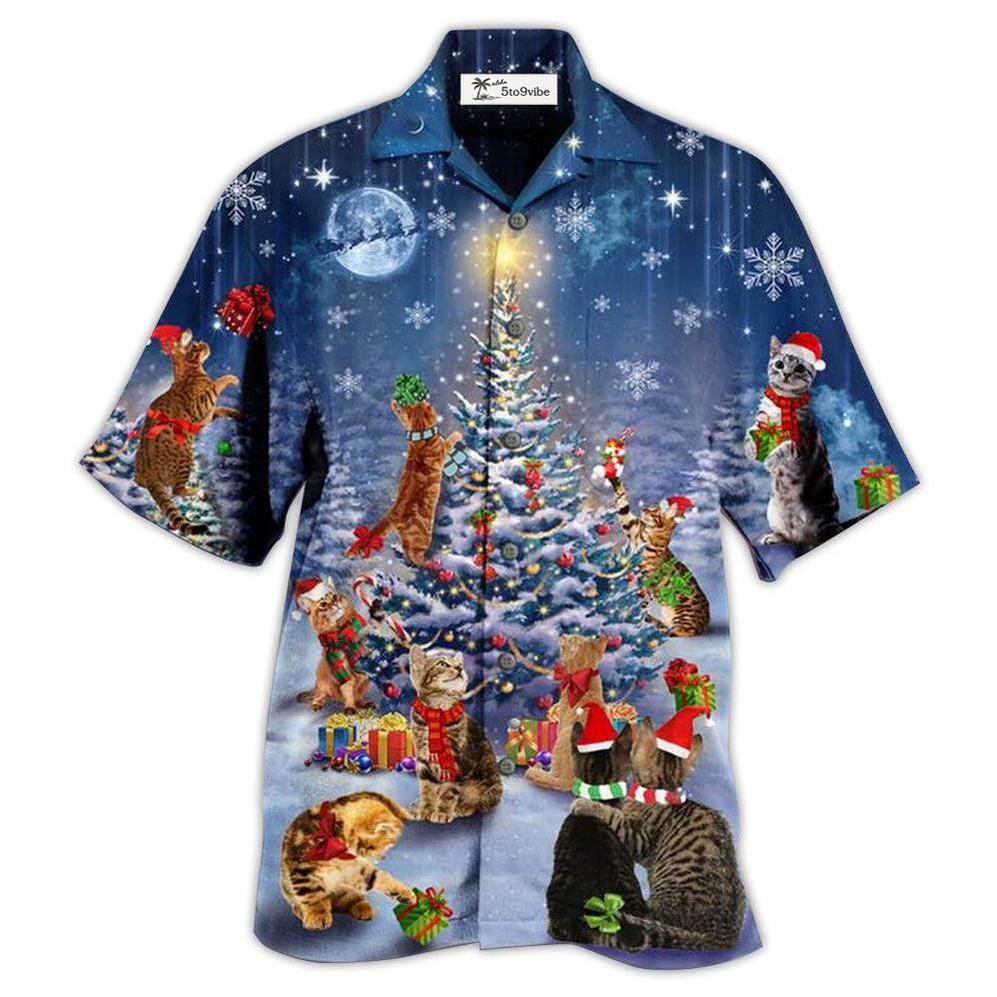 Hawaiian Shirt / Adults / S Christmas Cat Love Merry Christmas - Hawaiian Shirt 