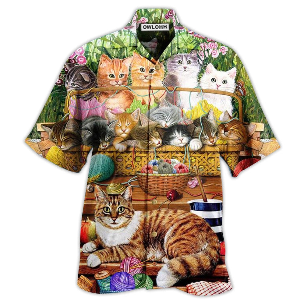 Hawaiian Shirt / Adults / S Cat Love Wool Roll - Hawaiian Shirt 