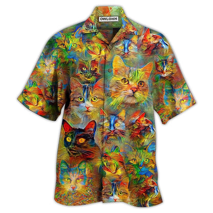 Hawaiian Shirt / Adults / S Cat Beautiful Colorful Painting - Hawaiian Shirt 