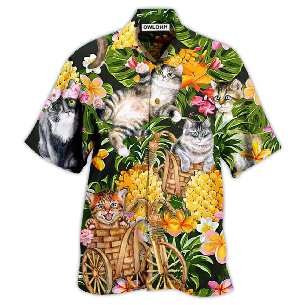 Hawaiian Shirt / Adults / S Cat Lovely And Flowers Garden - Hawaiian Shirt 