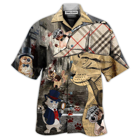 Hawaiian Shirt / Adults / S Cat Cool Master Detective - Hawaiian Shirt 