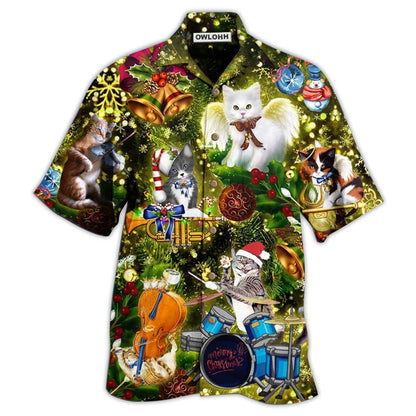 Hawaiian Shirt / Adults / S Cat Christmas Angel - Hawaiian Shirt 