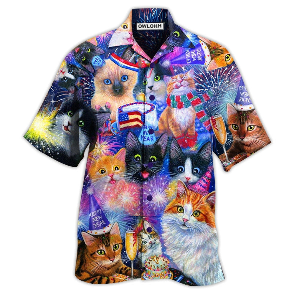 Hawaiian Shirt / Adults / S Cat Wish You Happy New Year - Hawaiian Shirt 
