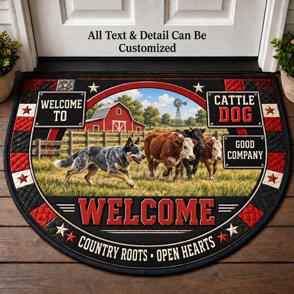 Cattle Dog Personalized Half Round Mat | 5To9Vibe