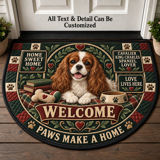 Cavalier King Charles Spaniel Lover Personalized Half Round Mat | 5To9Vibe
