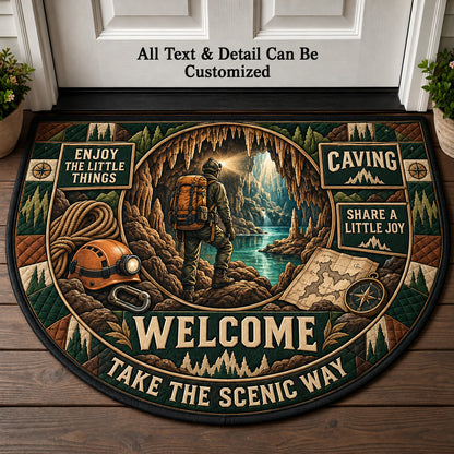 Caving Personalized Half Round Mat | 5To9Vibe