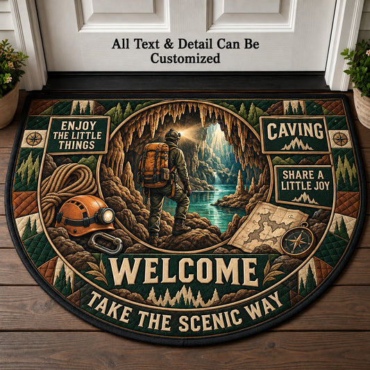 Caving Personalized Half Round Mat | 5To9Vibe
