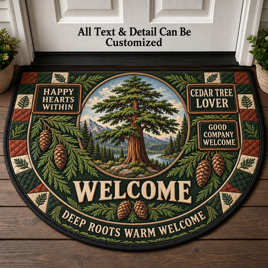 Cedar Tree Lover Personalized Half Round Mat | 5To9Vibe