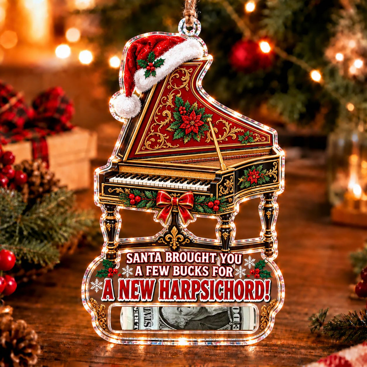 Celesta Christmas money holder ornament