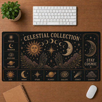 Groovy Essentials Hippie Desk Mat Mouse Pad | 5To9Vibe - Celestial Collection style