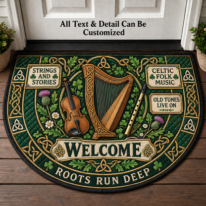 Celtic Folk Music Personalized Half Round Mat | 5To9Vibe