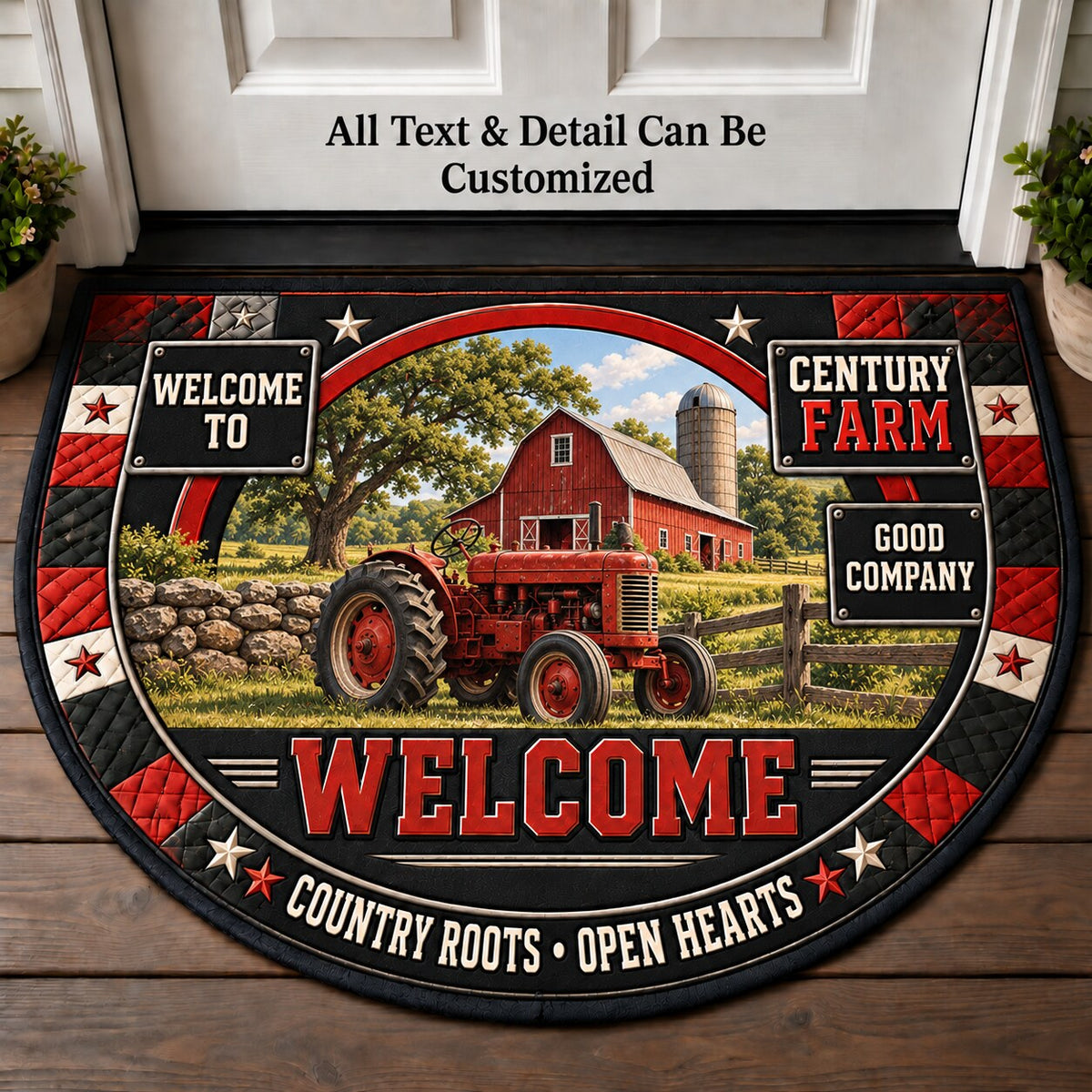Century Farm Personalized Half Round Mat | 5To9Vibe
