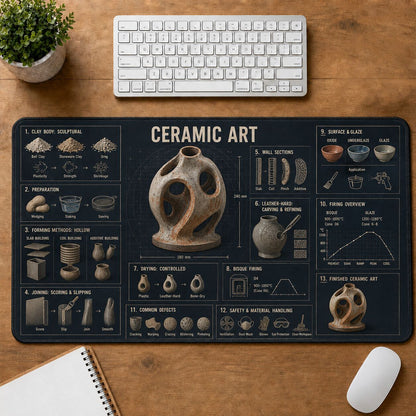 Ceramic Art Creative Reference Guide Desk Mat | 5To9Vibe