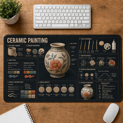 Ceramic Painting Creative Reference Guide Desk Mat | 5To9Vibe