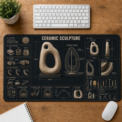 Ceramic Sculpture Creative Reference Guide Desk Mat | 5To9Vibe