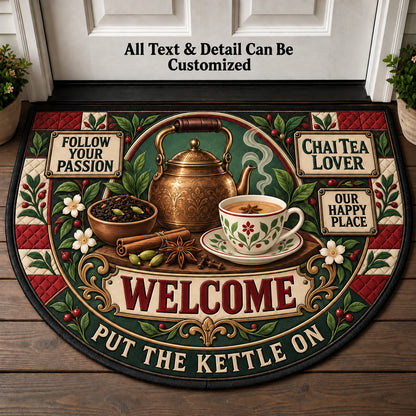 Chai Tea Lover Personalized Half Round Mat | 5To9Vibe