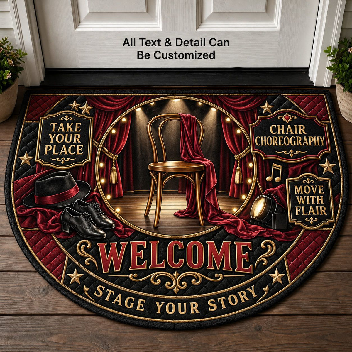 Chair Choreography Personalized Half Round Mat | 5To9Vibe
