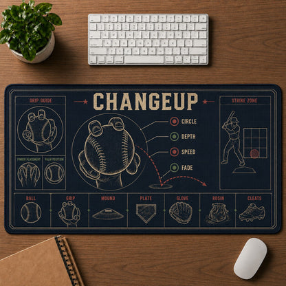 Changeup Baseball Blueprint Desk Mat | 5To9Vibe
