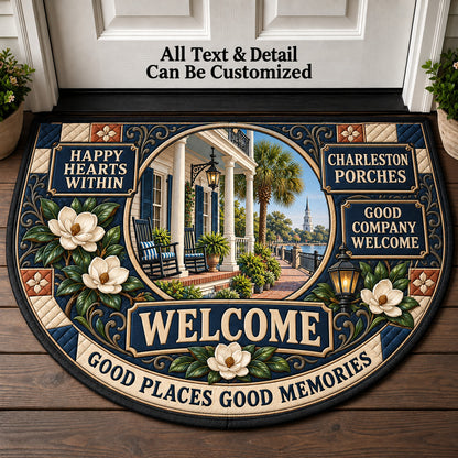 Charleston Porches Personalized Half Round Mat | 5To9Vibe