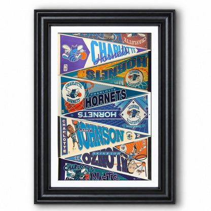 All Basketball Teams Vintage Pennant Anniversary For Fans No Frame Vertical Poster - 5to9vibe