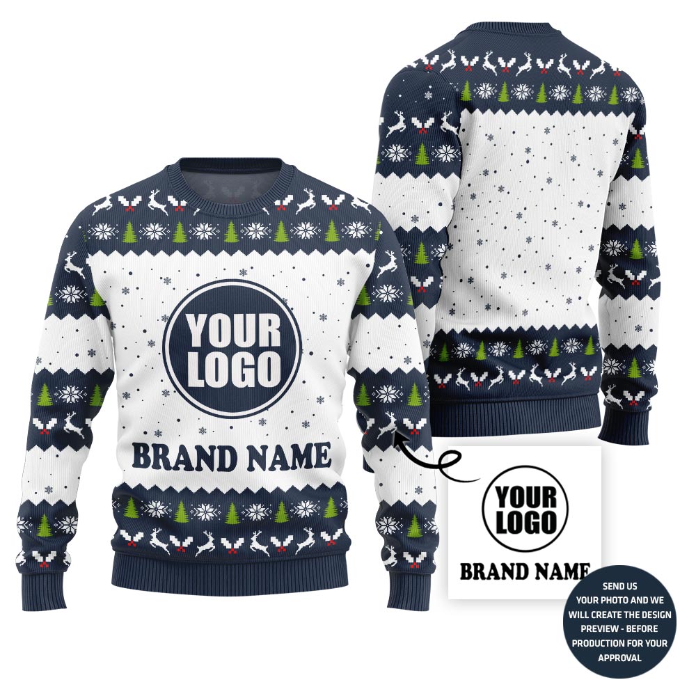 Charming Custom Logo And Name Ugly Sweater For Branding