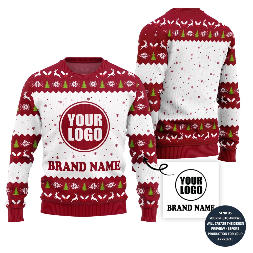 Charming Custom Logo And Name Ugly Sweater For Branding