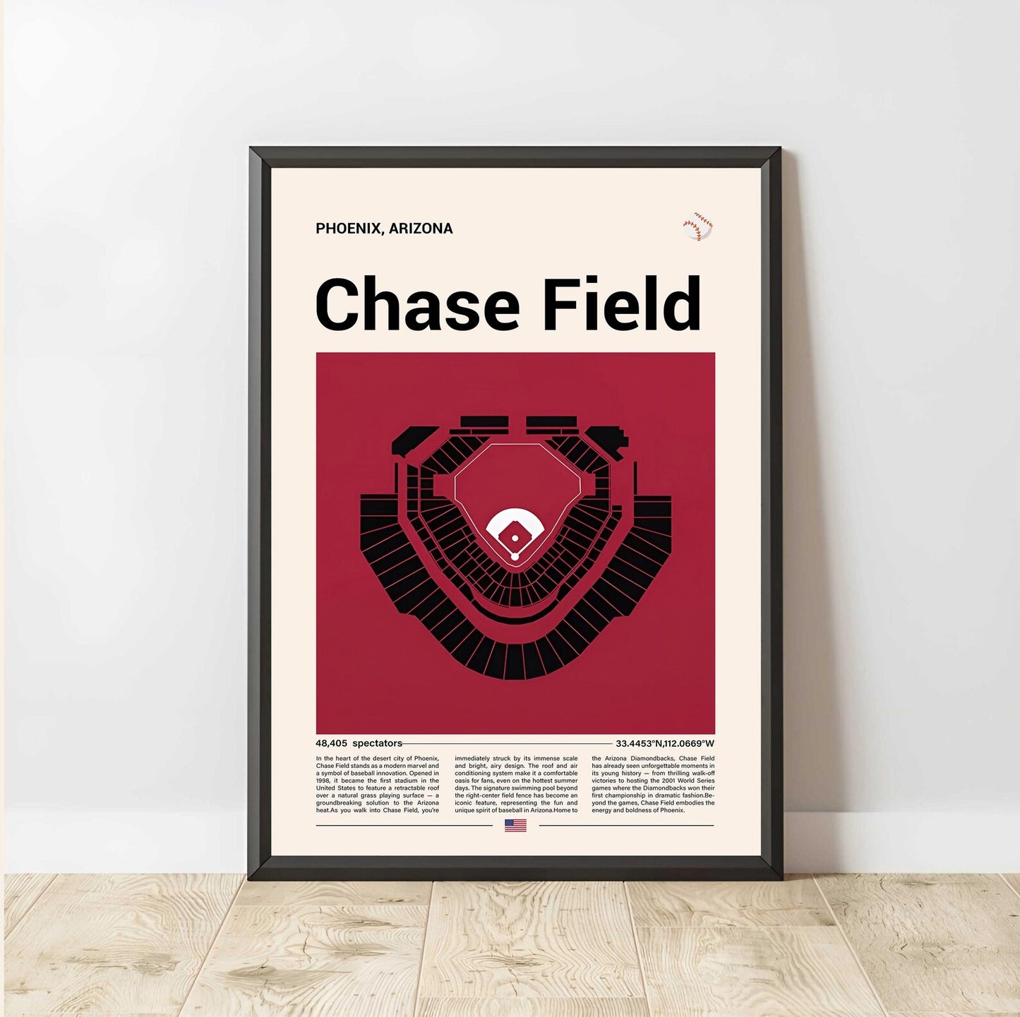 Baseball Stadium Seating Diagram - Vertical Poster - 5to9vibe
