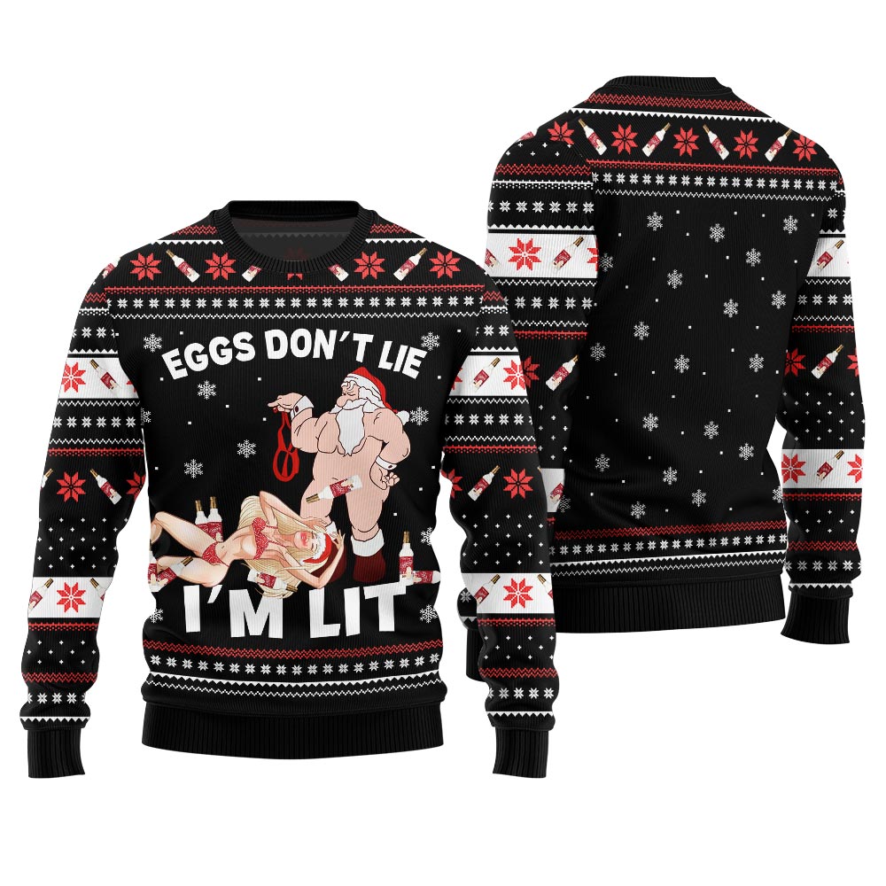 Cheeky Drink Till Eggnog Naughty Ugly Christmas Sweater