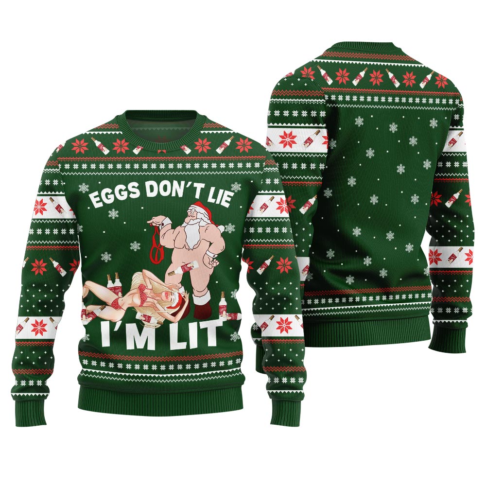 Cheeky Drink Till Eggnog Naughty Ugly Christmas Sweater