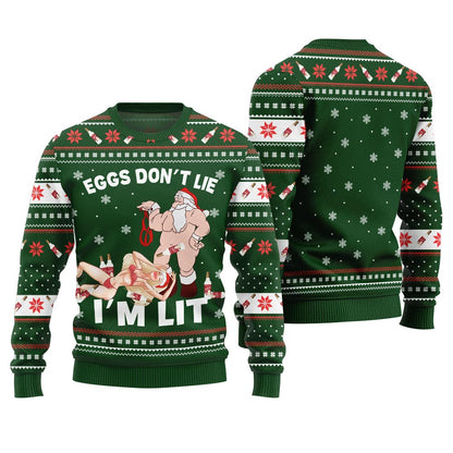Cheeky Drink Till Eggnog Naughty Ugly Christmas Sweater