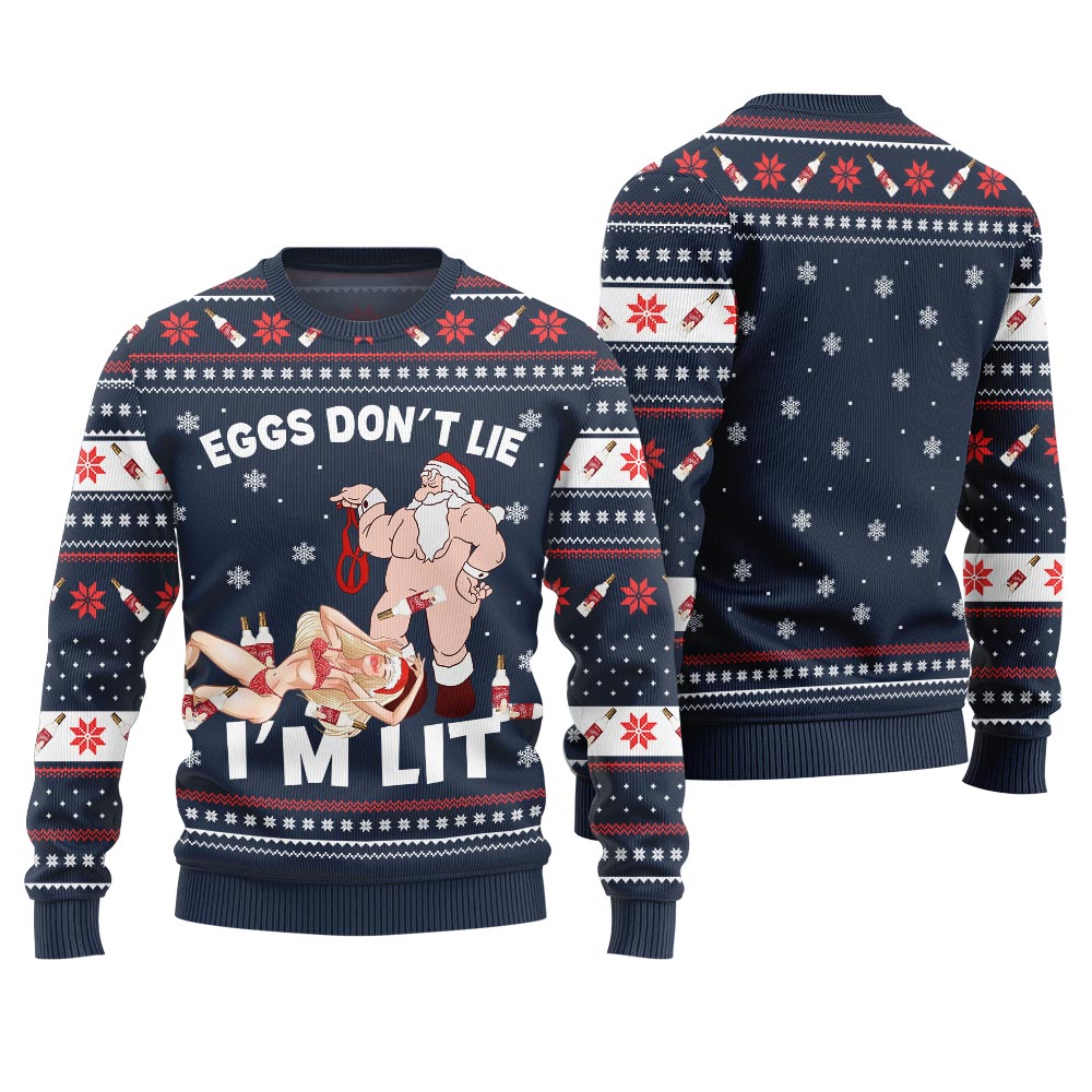 Cheeky Drink Till Eggnog Naughty Ugly Christmas Sweater