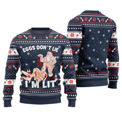 Cheeky Drink Till Eggnog Naughty Ugly Christmas Sweater