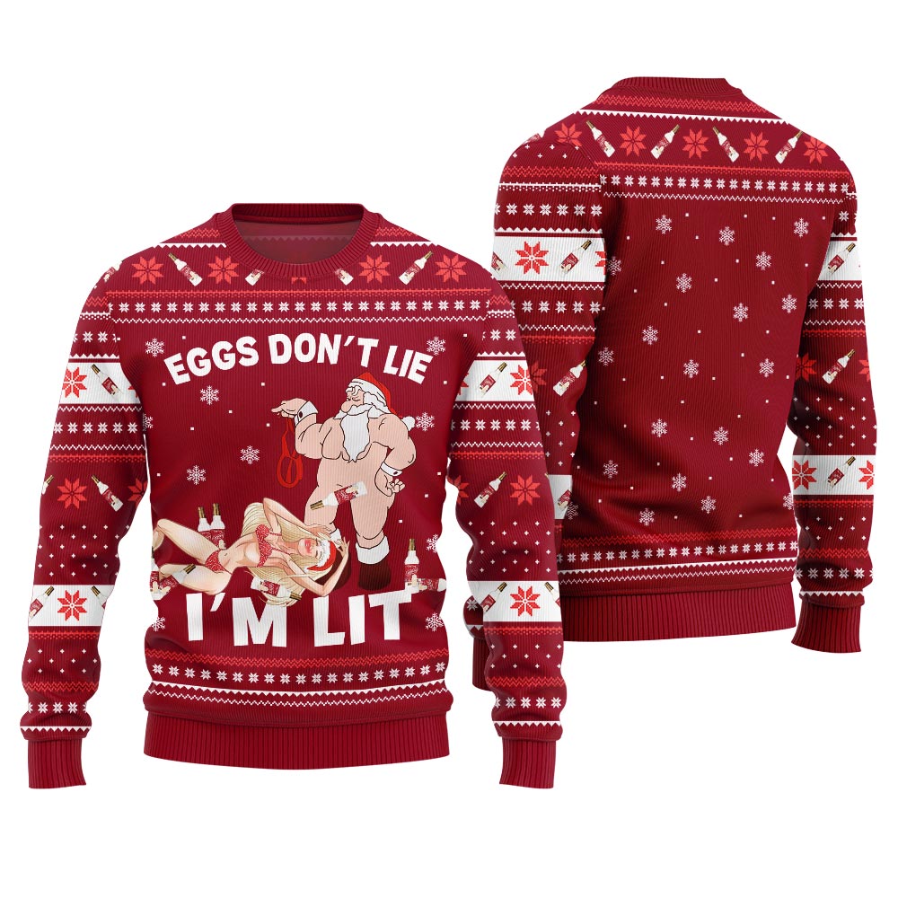 Cheeky Drink Till Eggnog Naughty Ugly Christmas Sweater