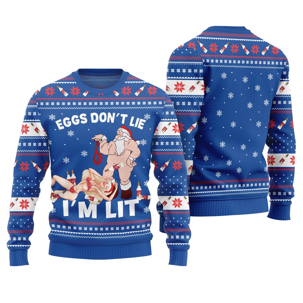 Cheeky Drink Till Eggnog Naughty Ugly Christmas Sweater