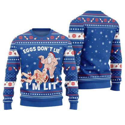 Cheeky Drink Till Eggnog Naughty Ugly Christmas Sweater