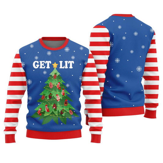 Cheeky Get Lit Clitmas Ugly Christmas Sweater For Women