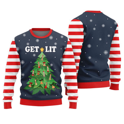 Cheeky Get Lit Dickmas Ugly Christmas Sweater For Women
