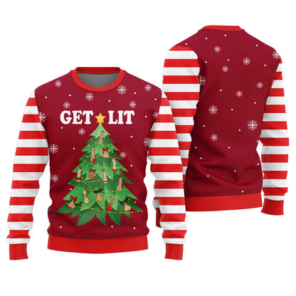 Cheeky Get Lit Dickmas Ugly Christmas Sweater For Women