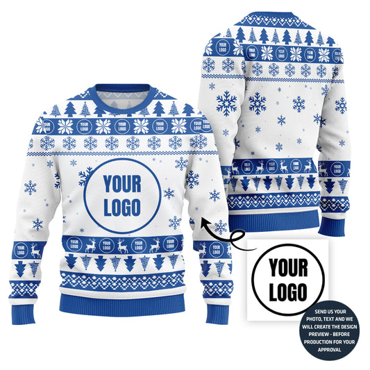 Cheerful Custom Logo For Business Xmas Sweater