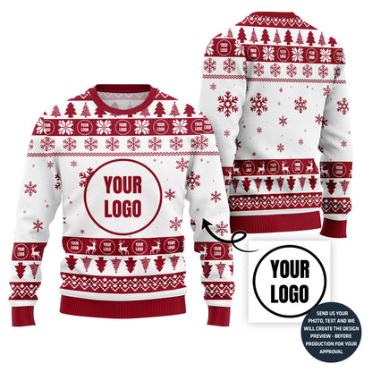 Cheerful Custom Logo For Business Xmas Sweater