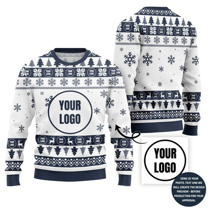 Cheerful Custom Logo For Business Xmas Sweater