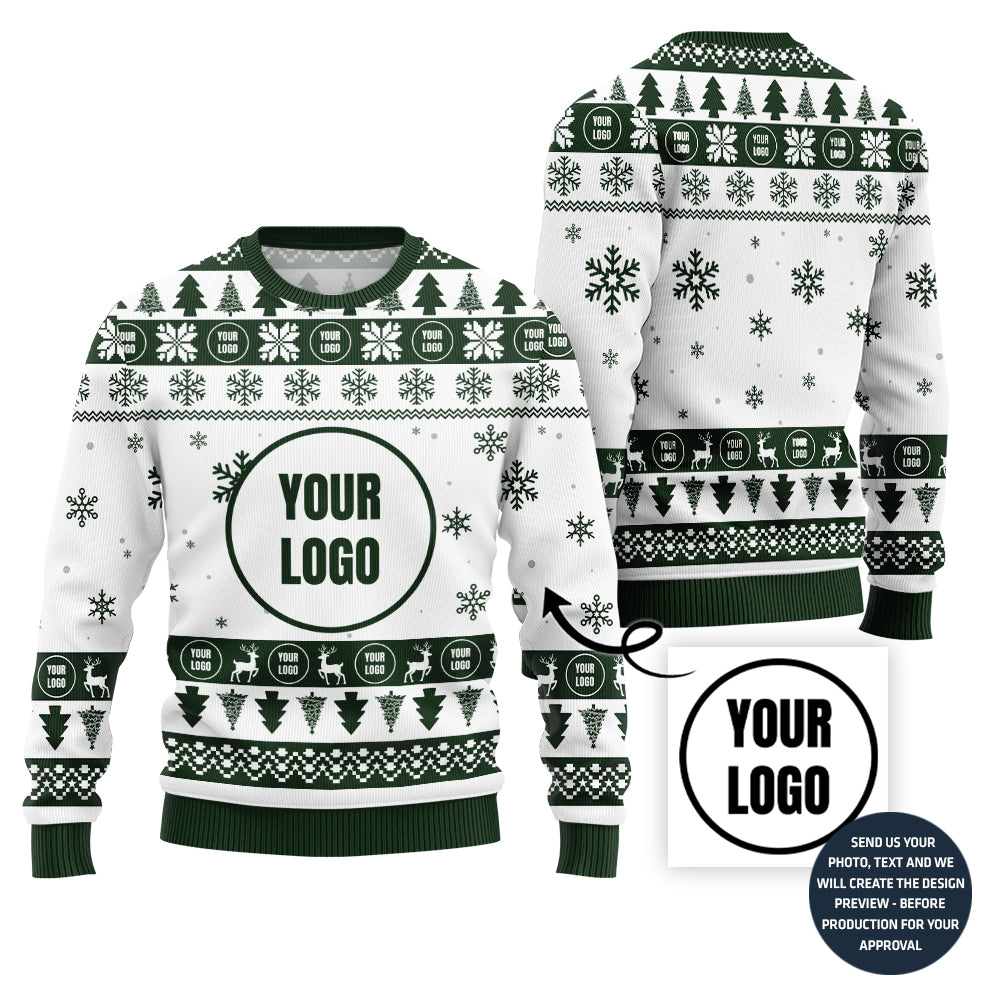 Cheerful Custom Logo For Business Xmas Sweater