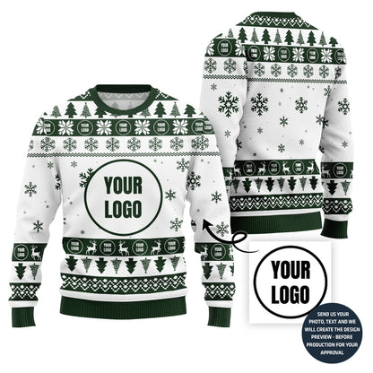 Cheerful Custom Logo For Business Xmas Sweater