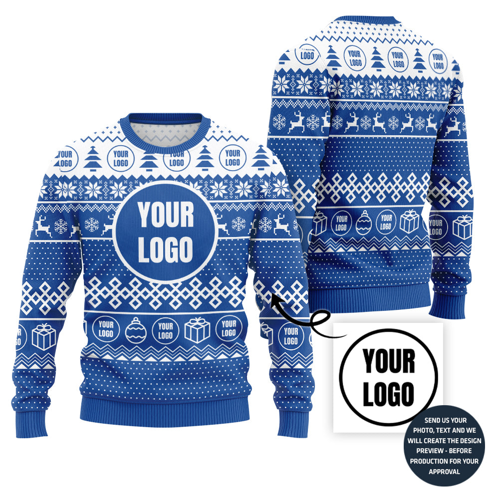 Cheerful Custom Logo For Group Xmas Sweater